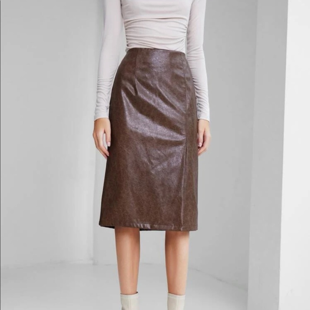 4/$20 NWOT High Waist faux Leather Skirt